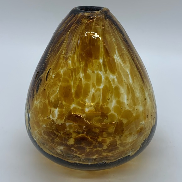 Hand blown Tortoise Shell Art Glass Vase - Picture 1 of 7